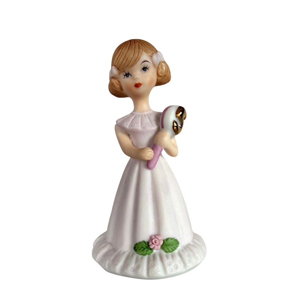 Growing Up Birthday Girls 1990‎ Enesco Porcelain Figurine Girl Holding Number 9